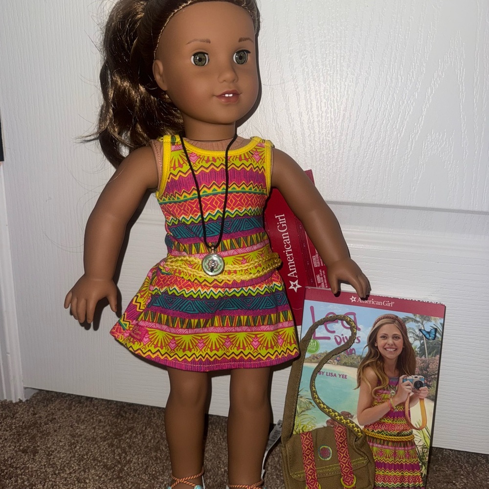 Lea Clark American Girl Yellow Multicolor Tribal Print Dress